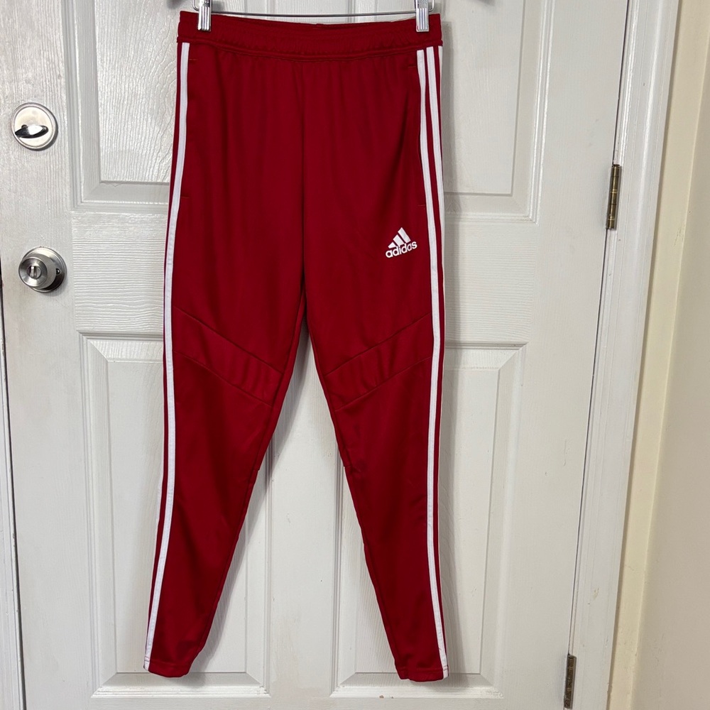 New NWT Adidas tapered for typical football fit red white stripes climacool